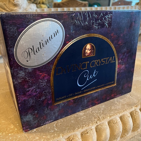 NEW Da Vinci Sabina Platinum and Gold Trim Wine goblets 7 3/4" Set of 6 - Picture 2 of 10